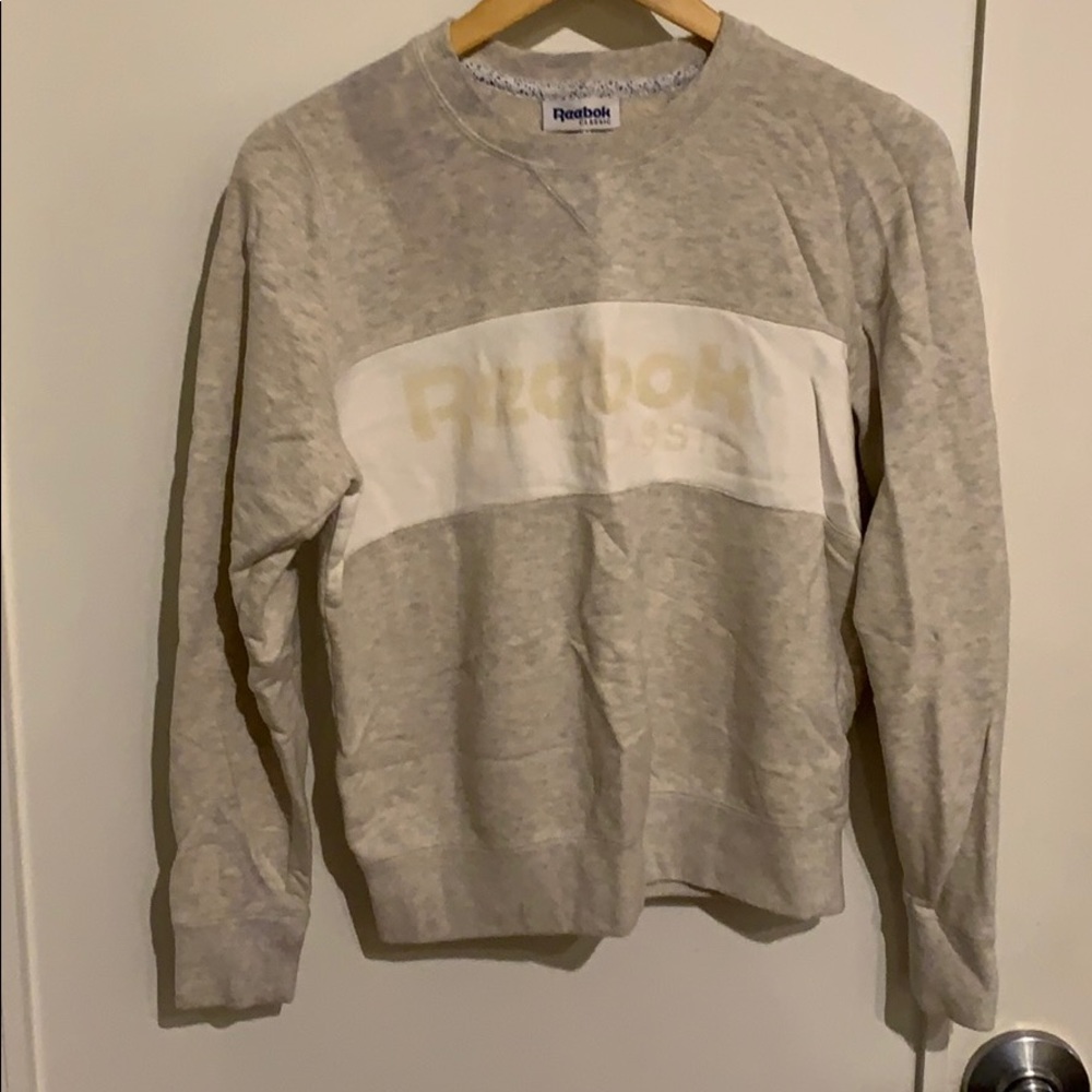 Reebok classic gray and white sweatshirt Size S